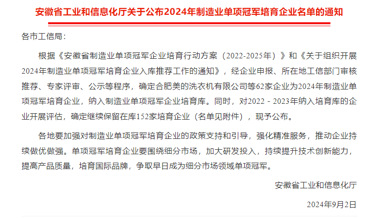 祝贺公司继续获2022－2023年单项冠军培育企业（评估合格继续留库）！